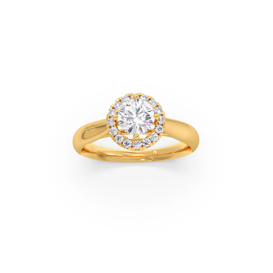 Round Halo Solitaire Engagement Ring 6.00mm