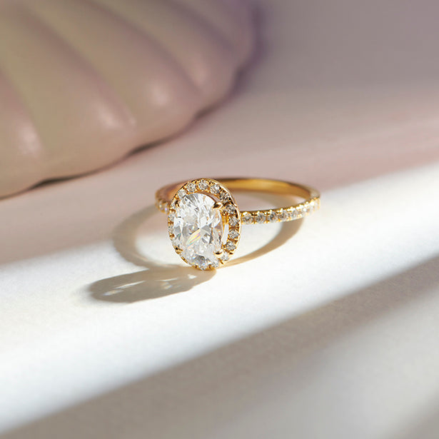 Oval Halo Diamond Engagement Ring