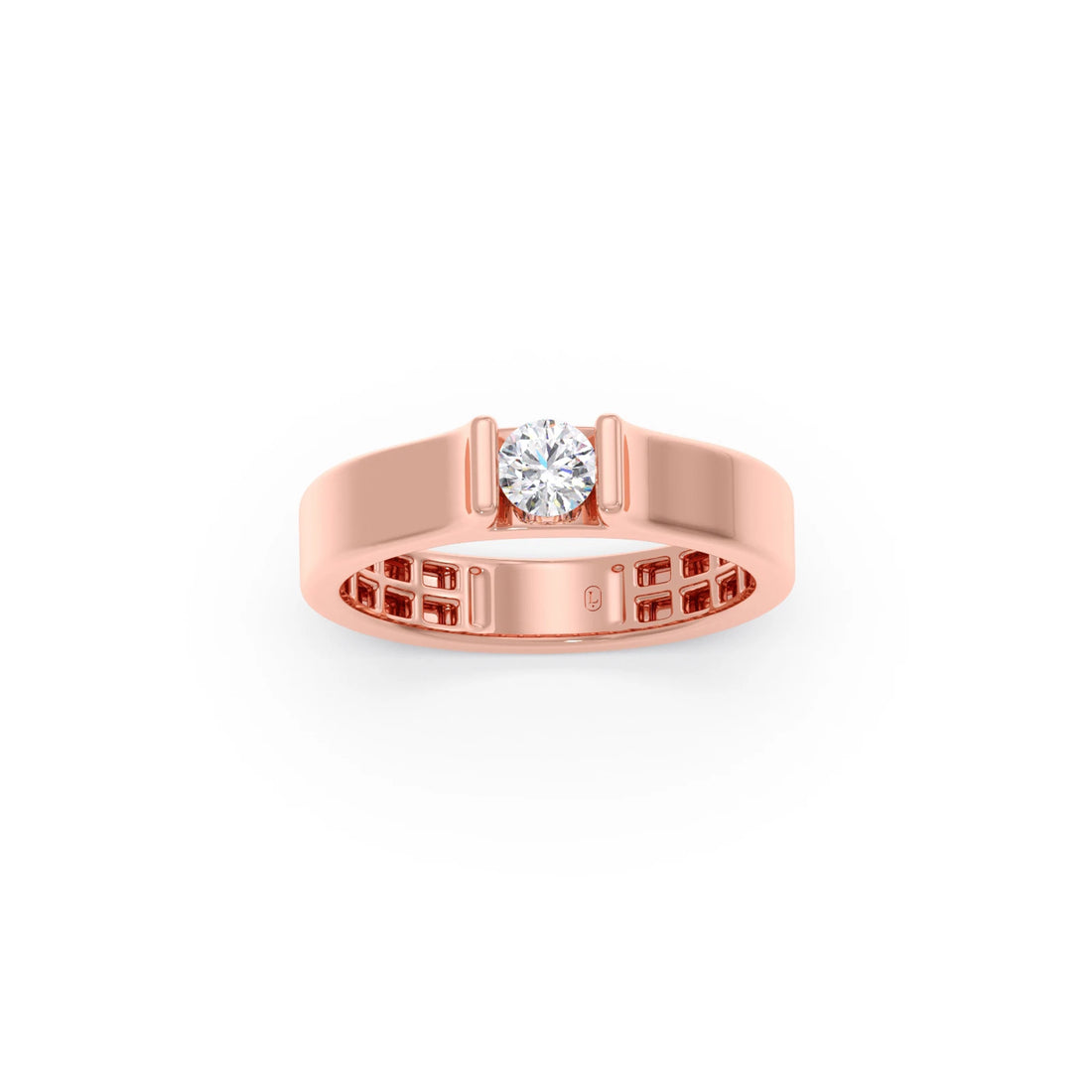 Modern Flat Band with Round Diamond