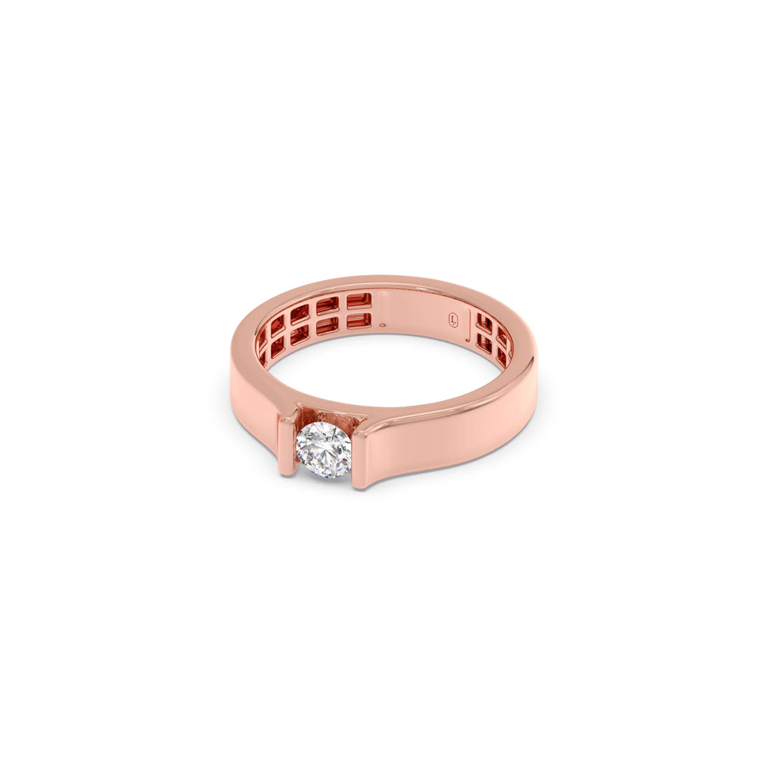 Modern Flat Band with Round Diamond