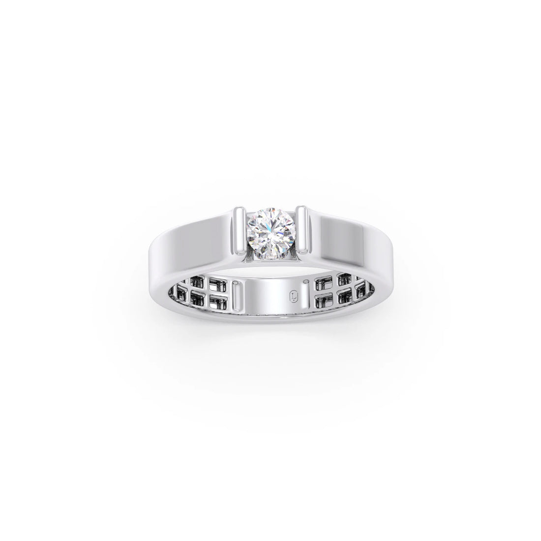 Modern Flat Band with Round Diamond