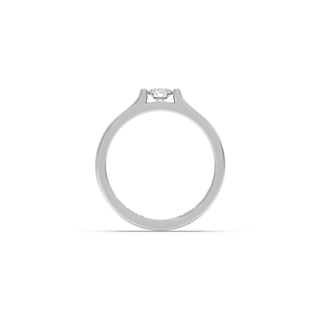 Modern Flat Band with Round Diamond