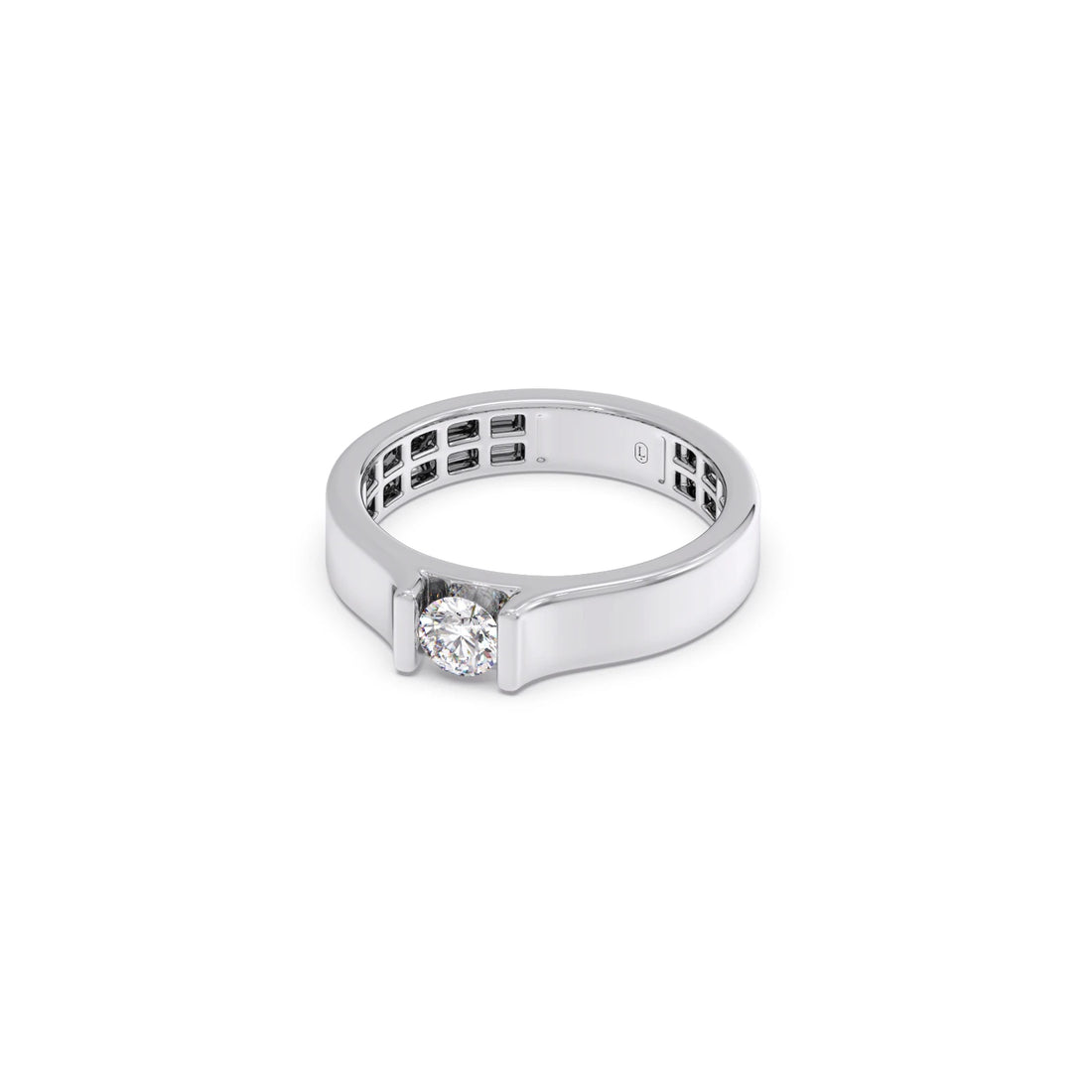 Modern Flat Band with Round Diamond