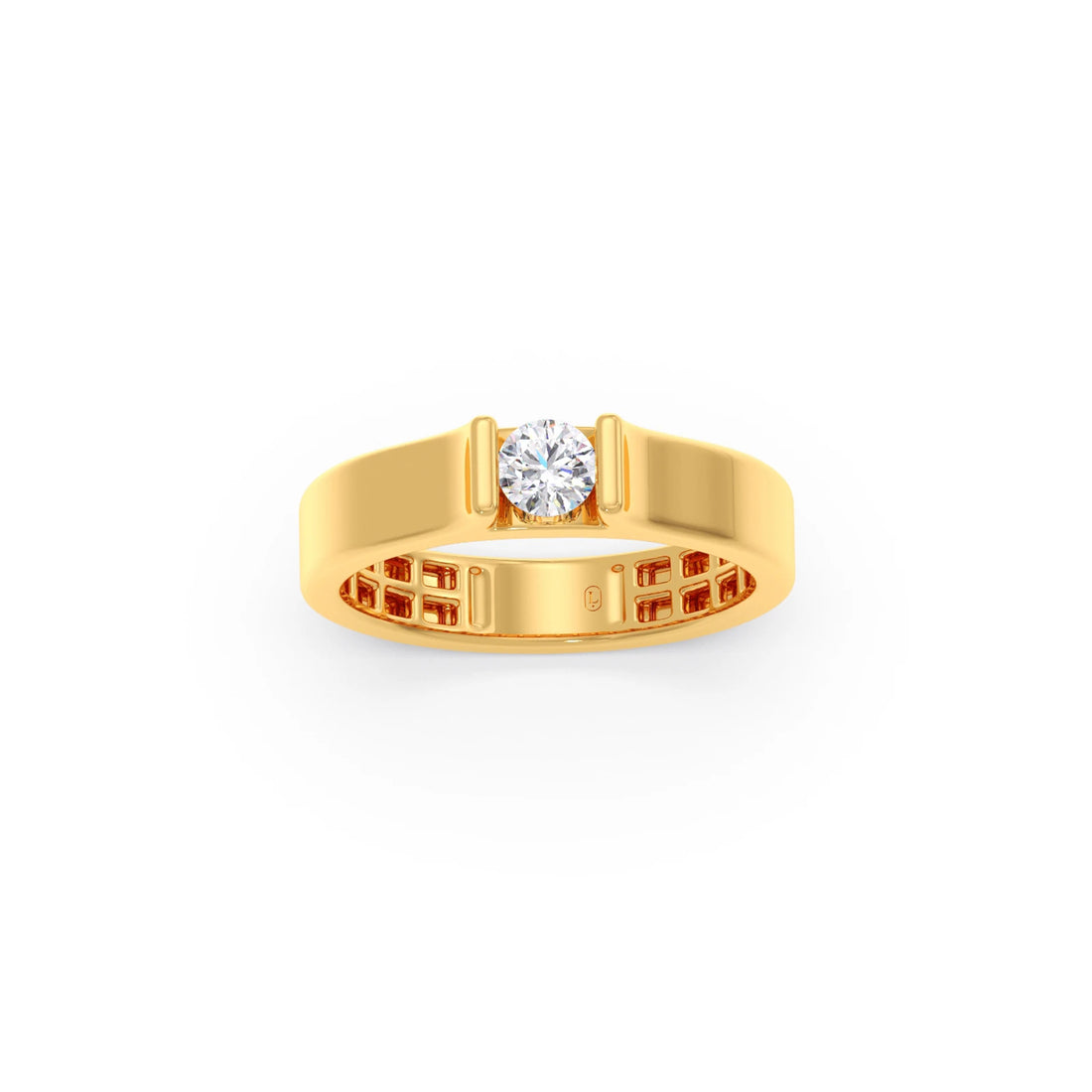 Modern Flat Band with Round Diamond