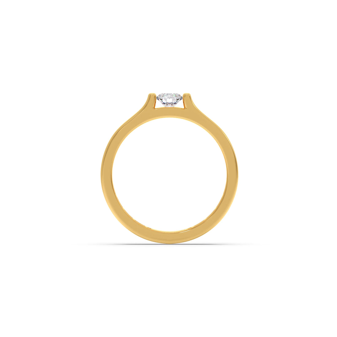 Modern Flat Band with Round Diamond