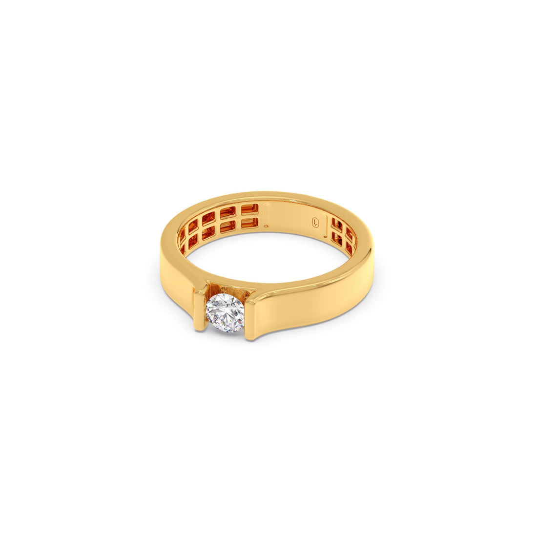 Modern Flat Band with Round Diamond