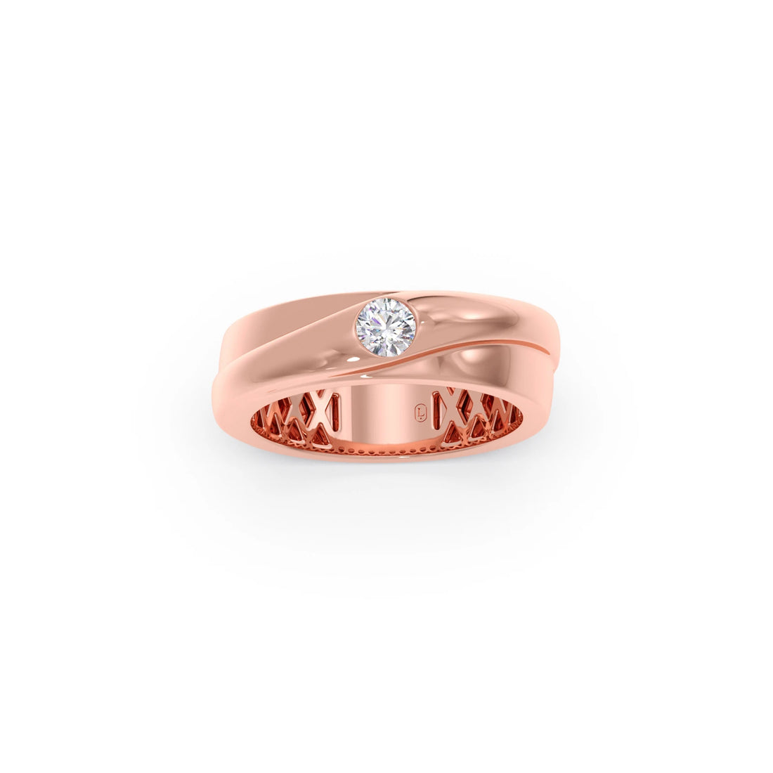 Sleek Twisted Solitaire Ring