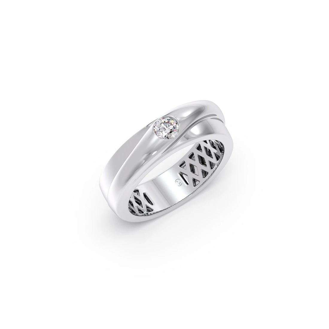 Sleek Twisted Solitaire Ring