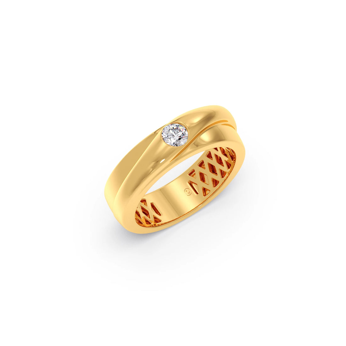 Sleek Twisted Solitaire Ring
