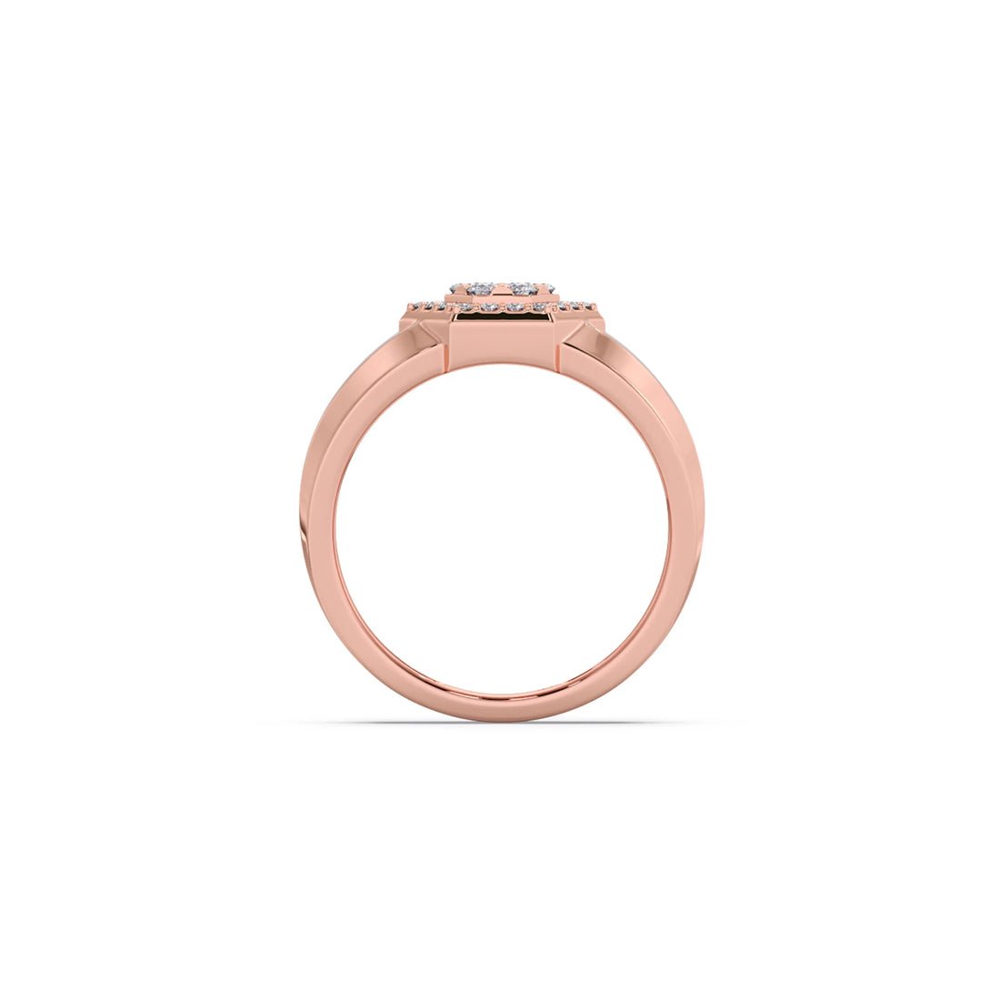 Men’s Two Tone Hexagonal Cluster Diamond Ring