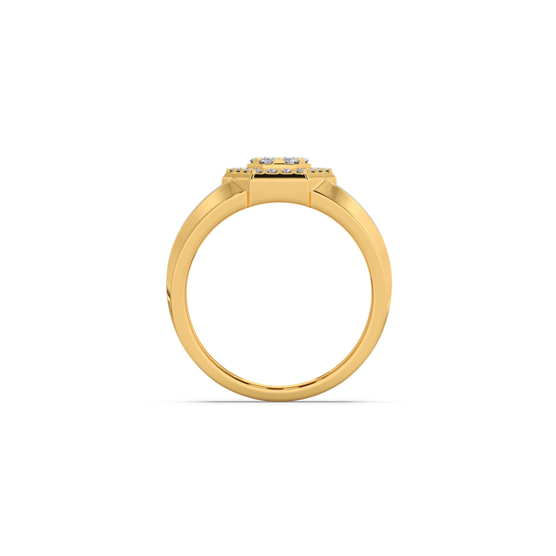 Men’s Two Tone Hexagonal Cluster Diamond Ring