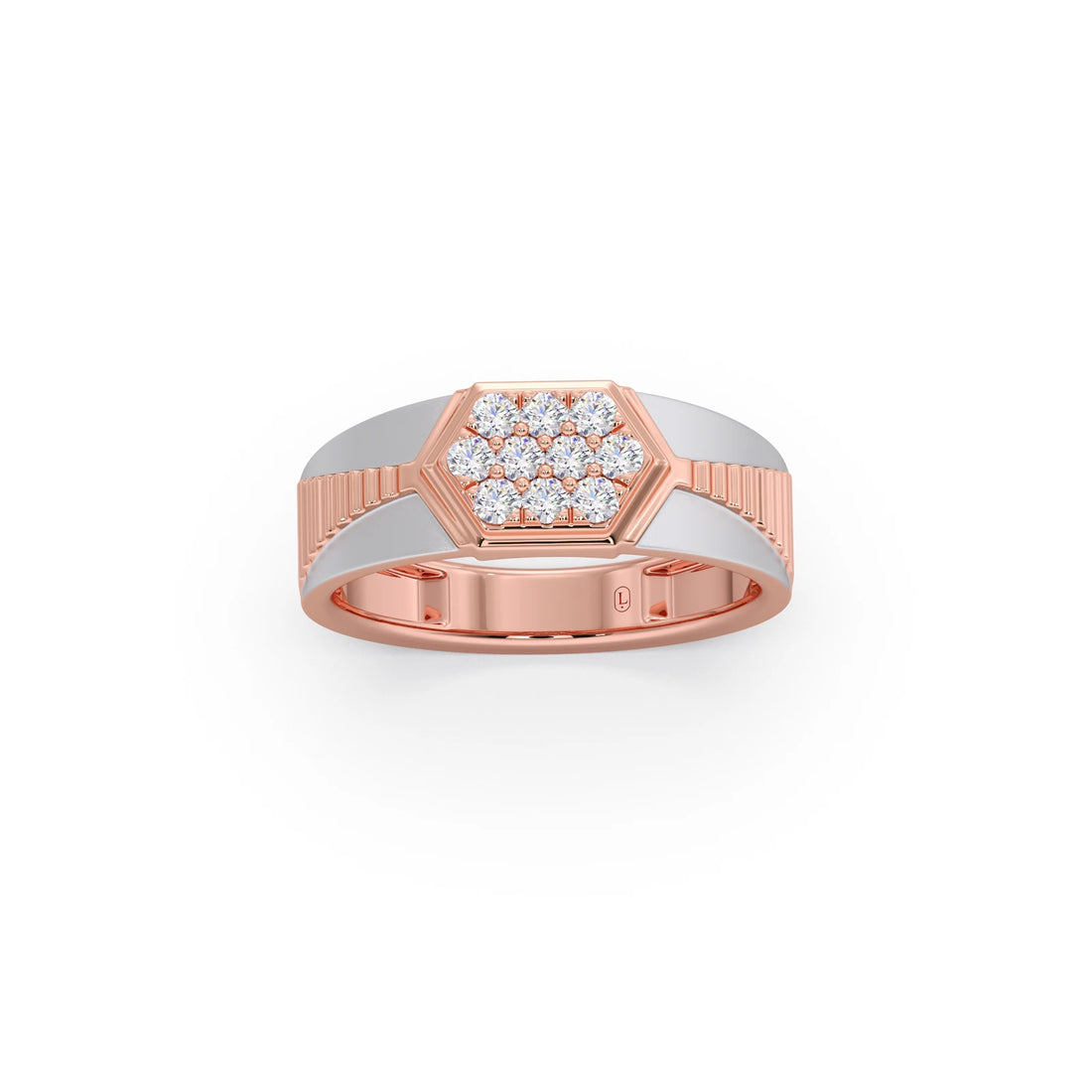 Men’s Hexagonal Cluster Diamond Ring