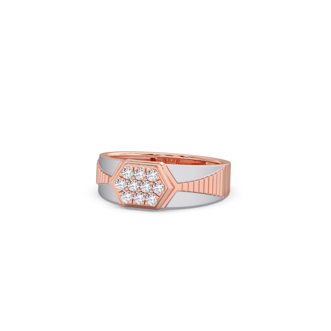 Men’s Hexagonal Cluster Diamond Ring