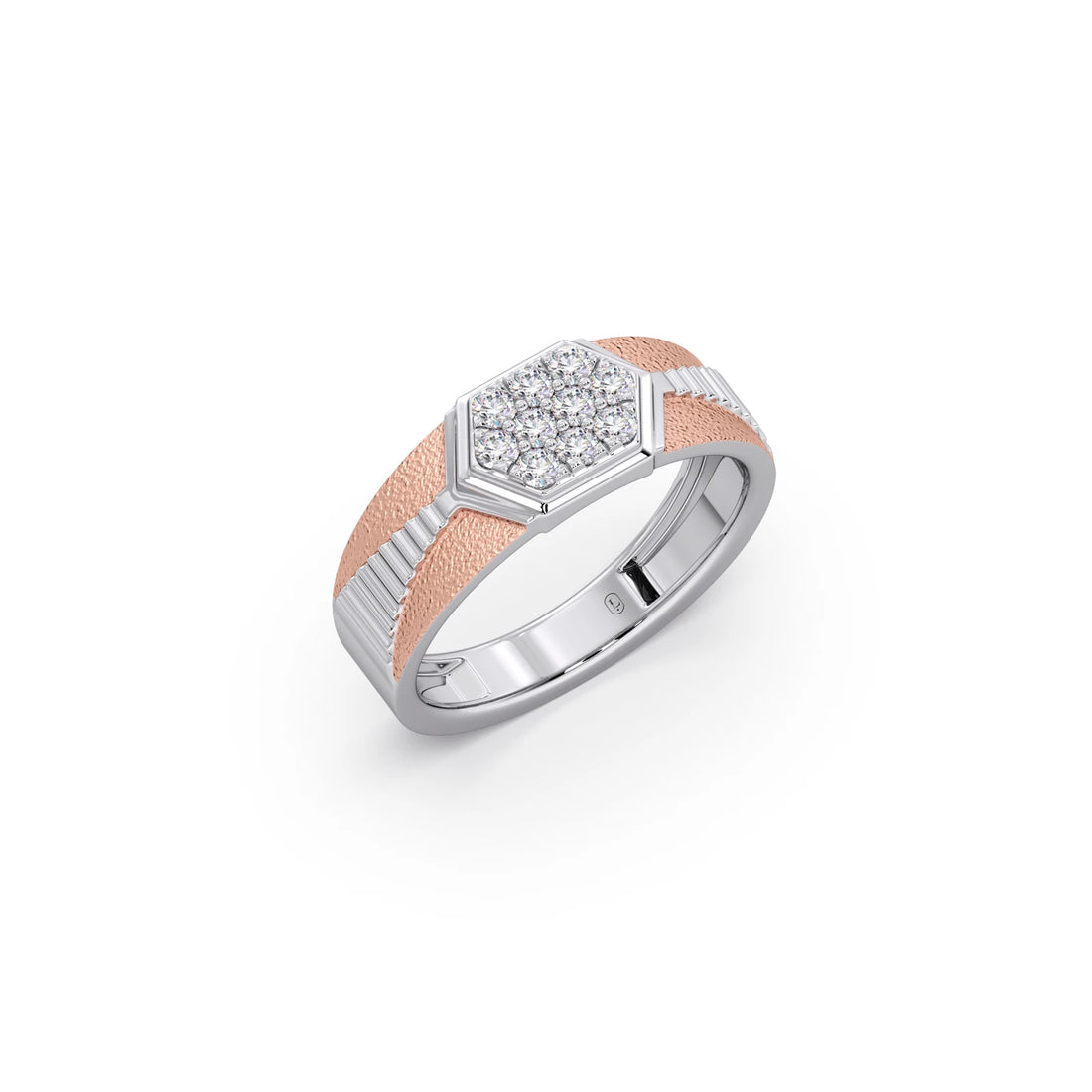 Men’s Hexagonal Cluster Diamond Ring
