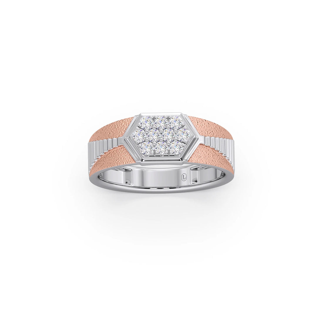 Men’s Hexagonal Cluster Diamond Ring