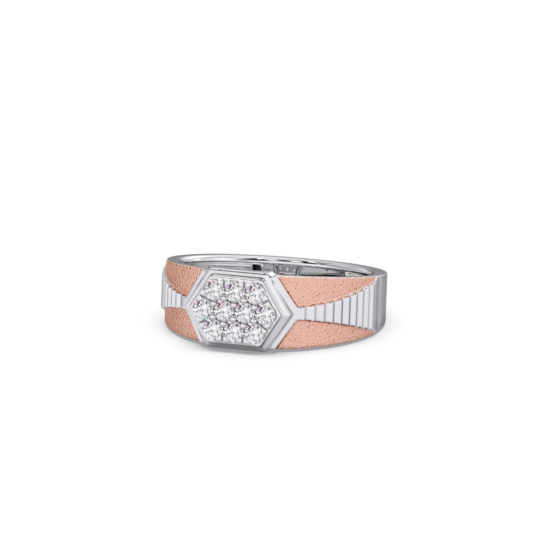 Men’s Hexagonal Cluster Diamond Ring