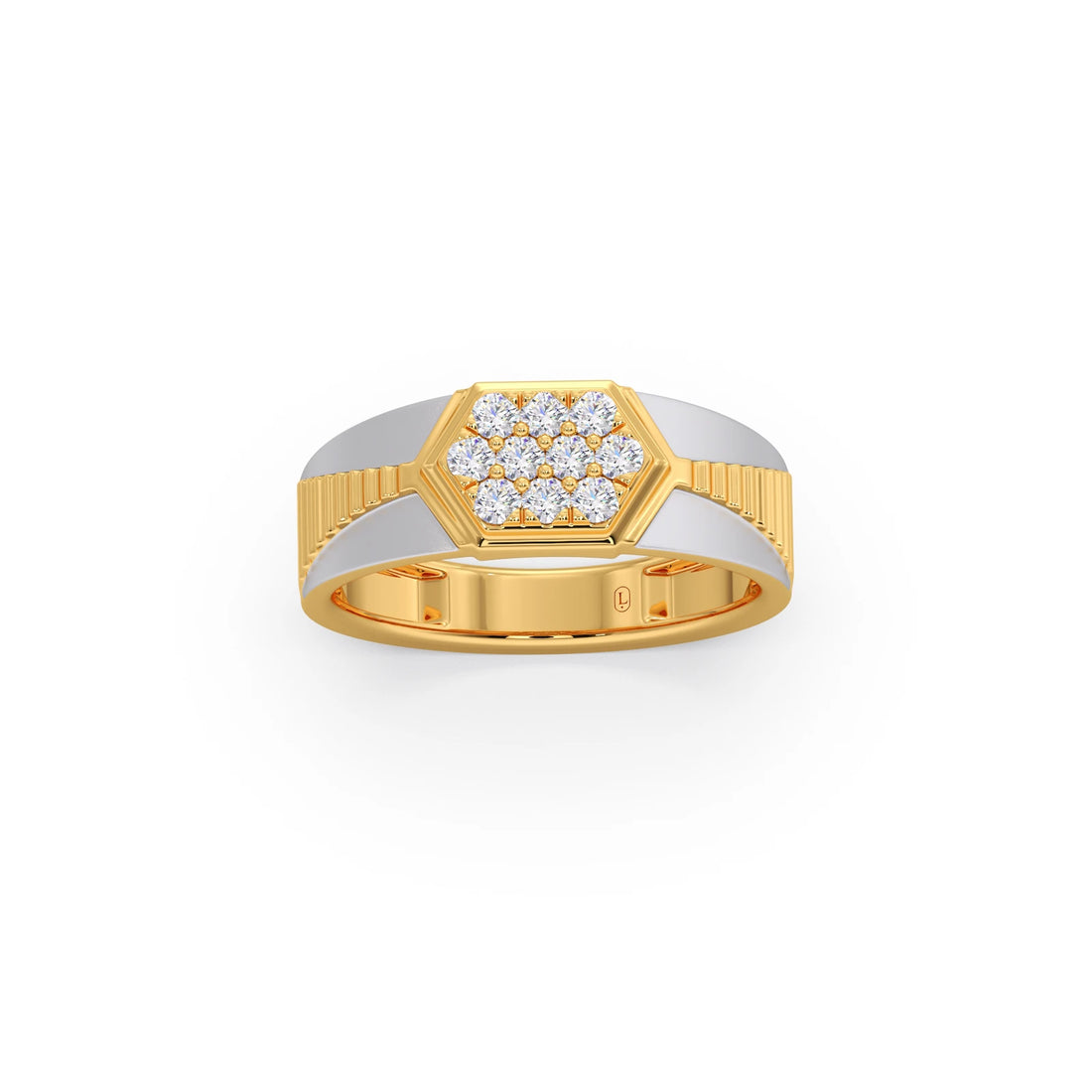 Men’s Hexagonal Cluster Diamond Ring