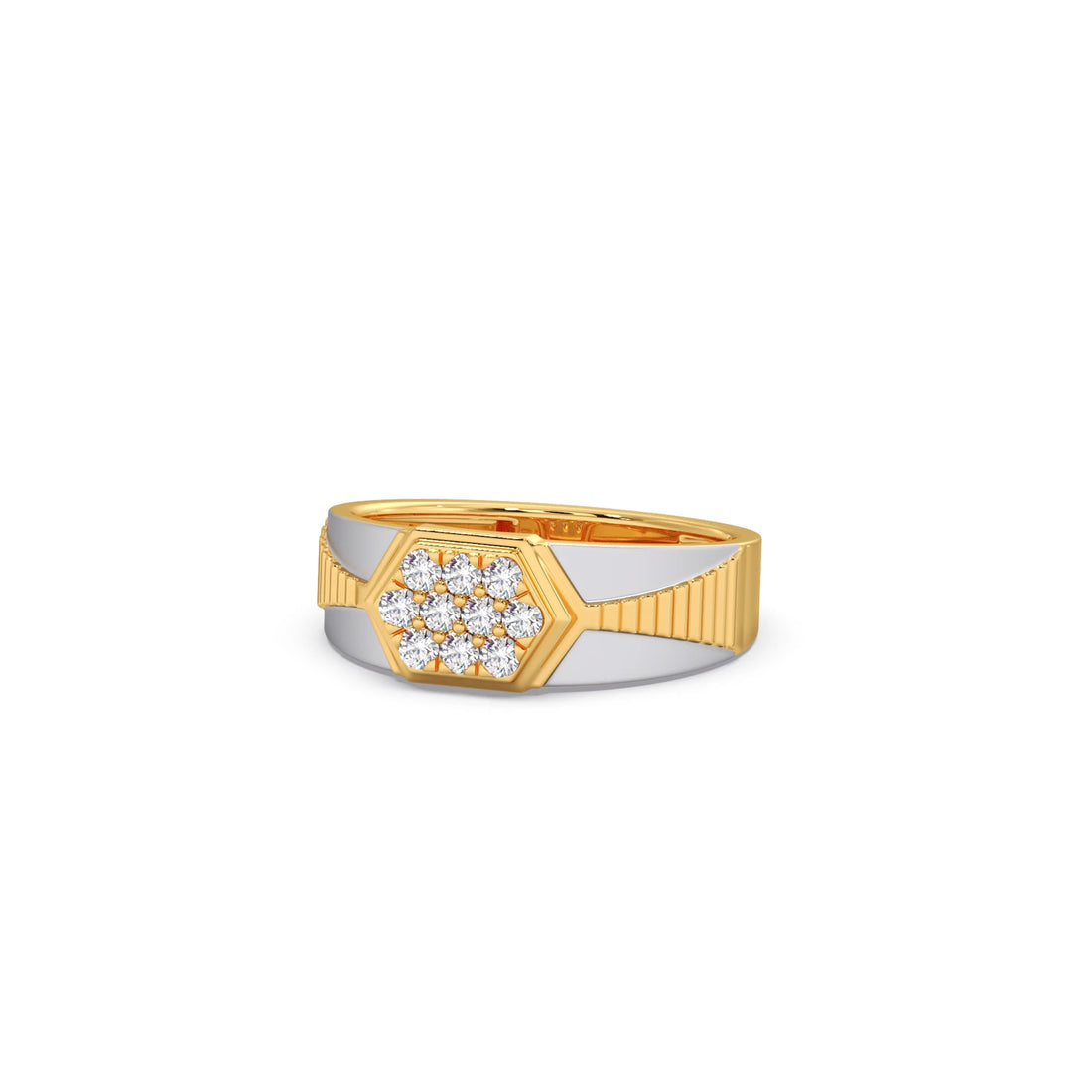 Men’s Hexagonal Cluster Diamond Ring