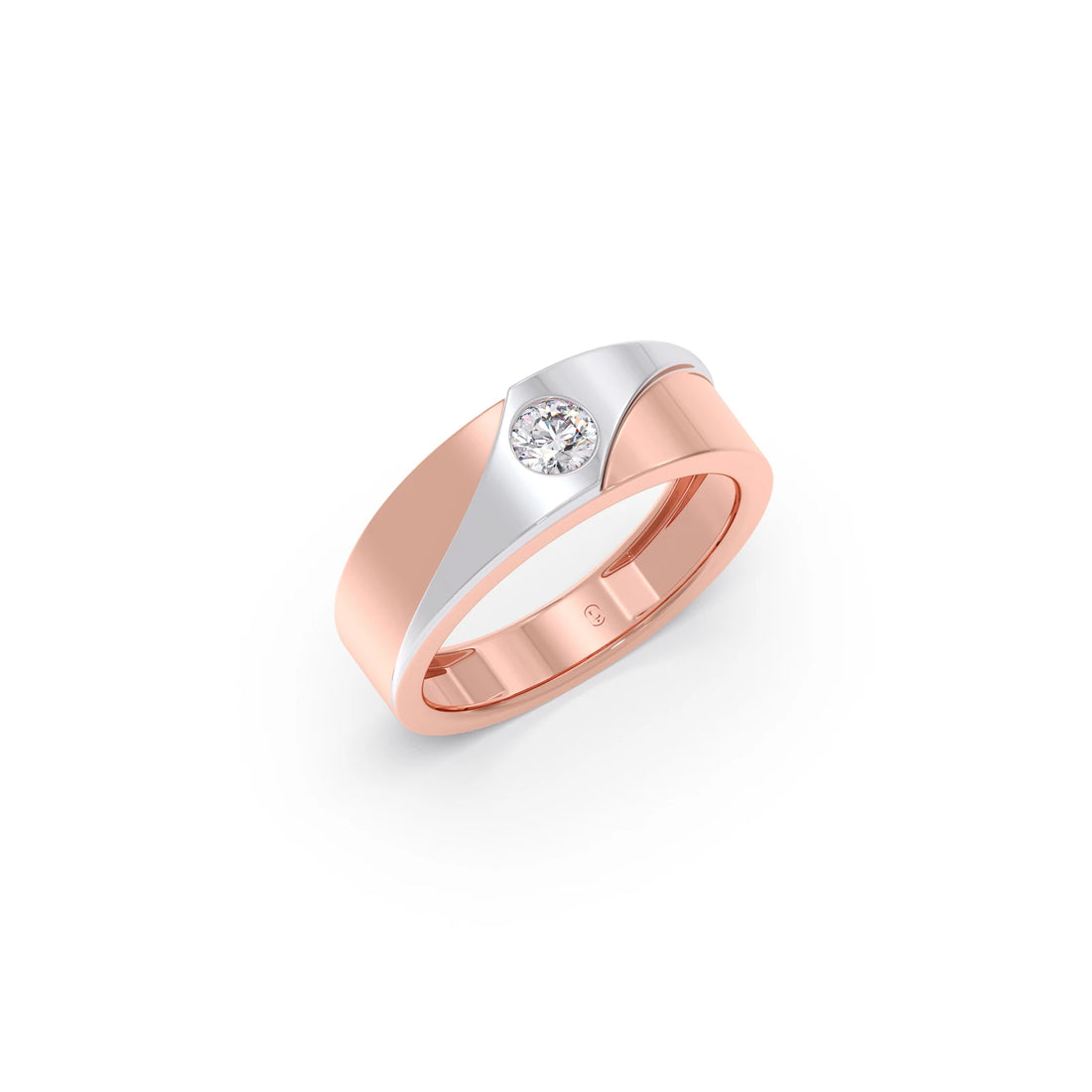 0.30ct Men’s Two-Tone Solitaire Engagement Band