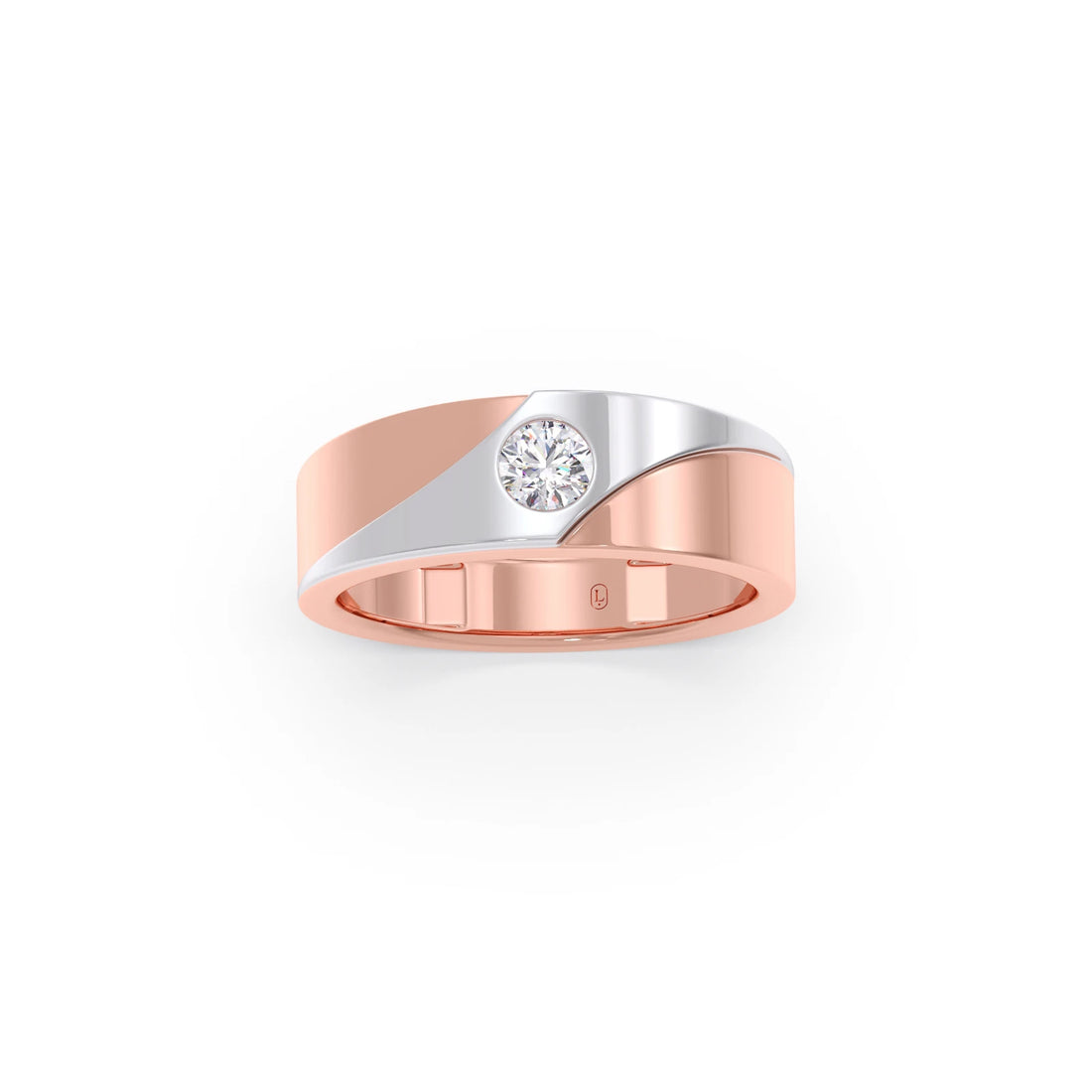 0.30ct Men’s Two-Tone Solitaire Engagement Band