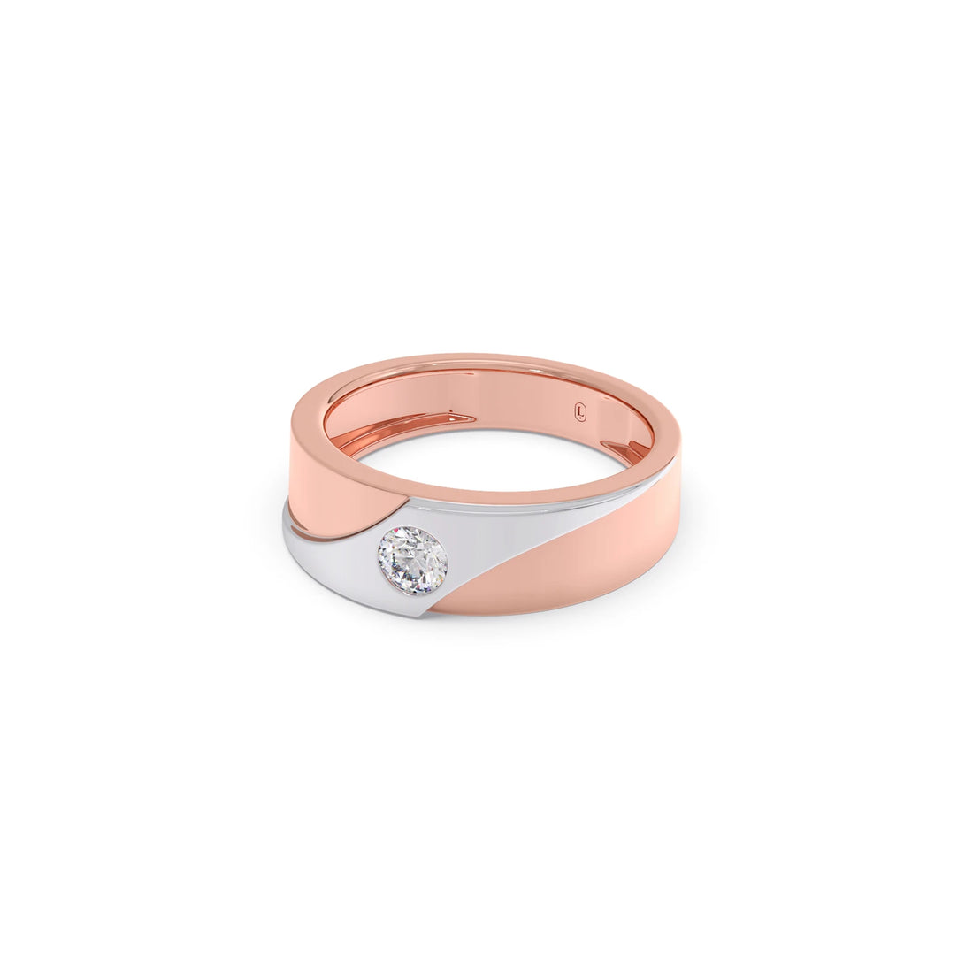 0.30ct Men’s Two-Tone Solitaire Engagement Band