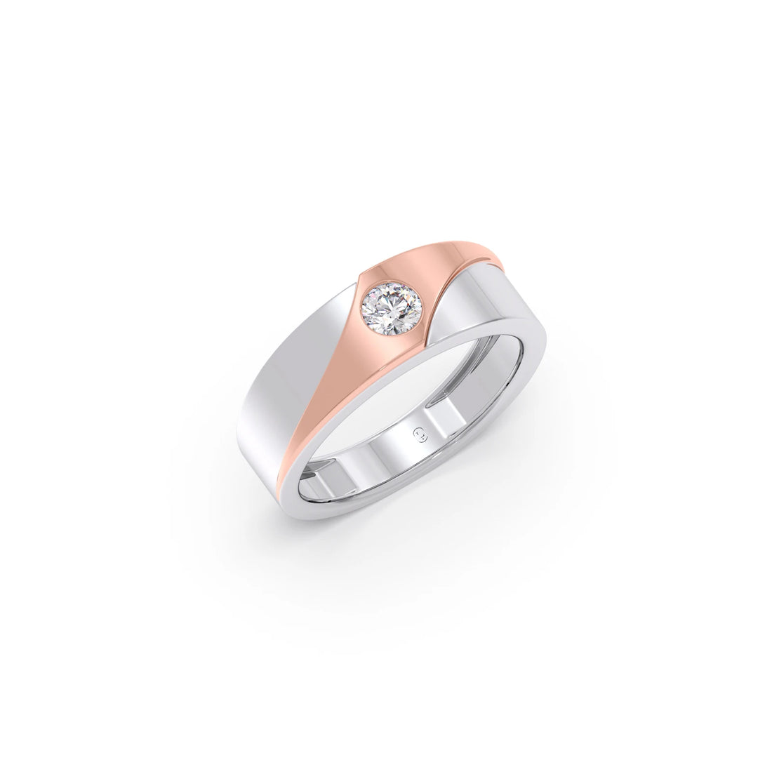 0.30ct Men’s Two-Tone Solitaire Engagement Band