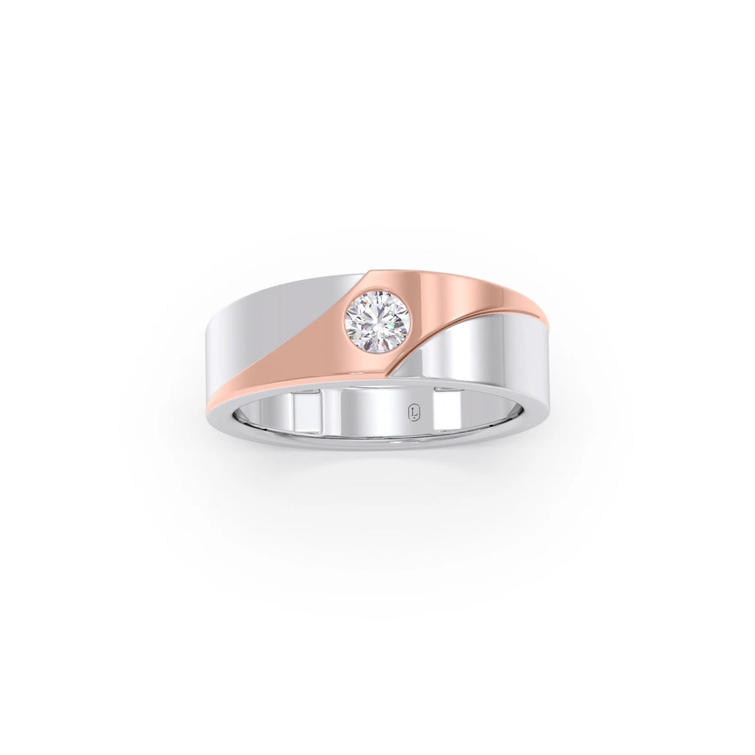 0.30ct Men’s Two-Tone Solitaire Engagement Band