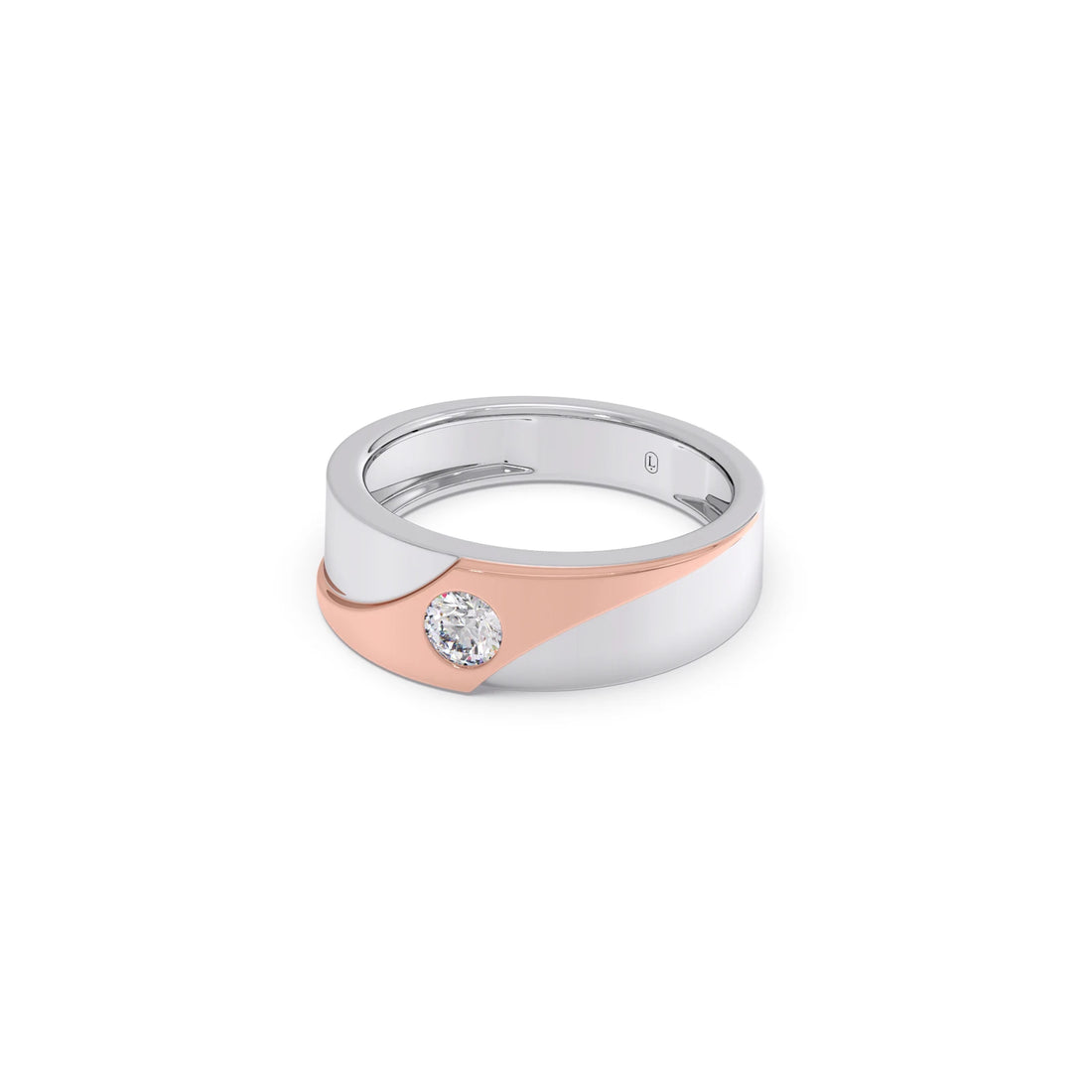 0.30ct Men’s Two-Tone Solitaire Engagement Band