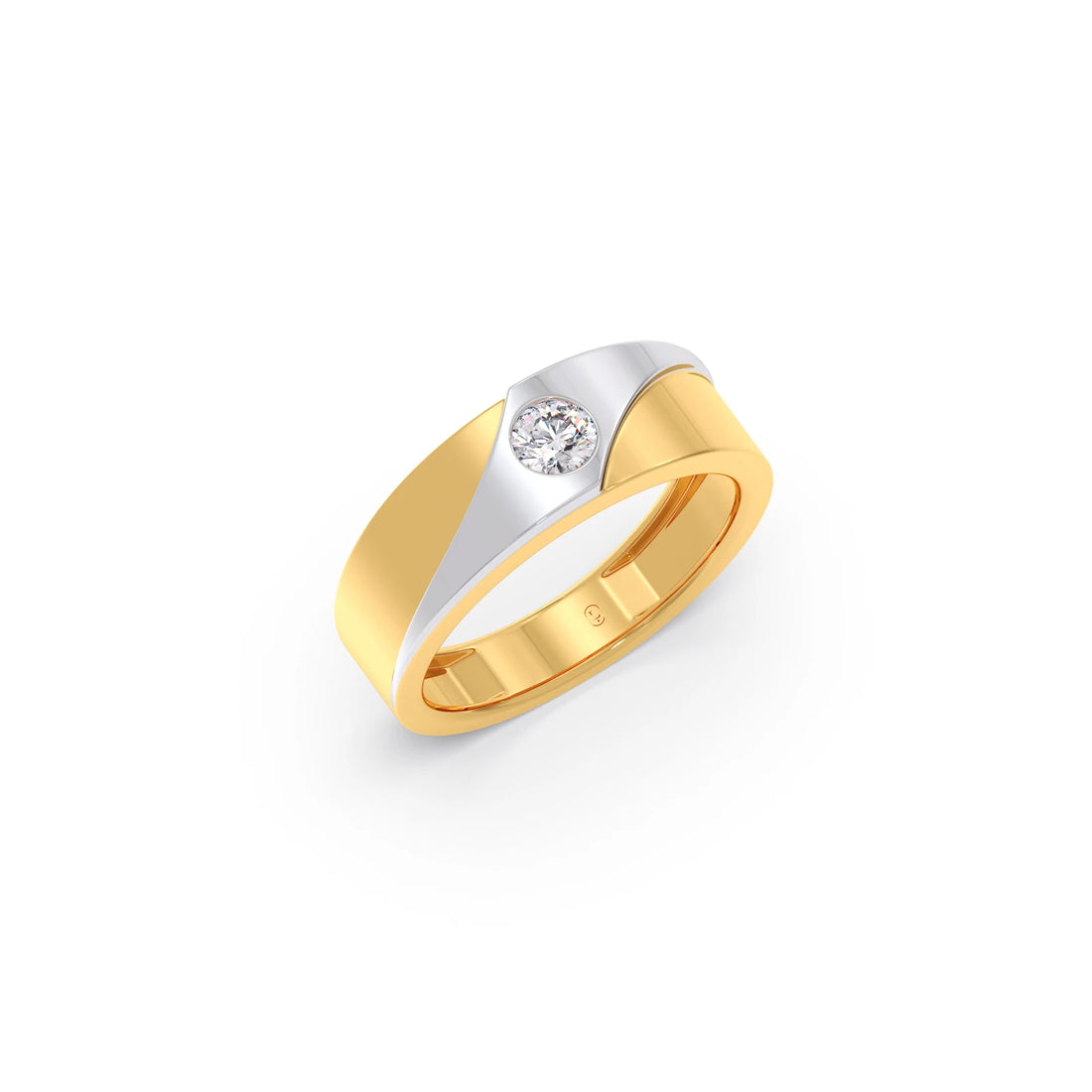 0.30ct Men’s Two-Tone Solitaire Engagement Band