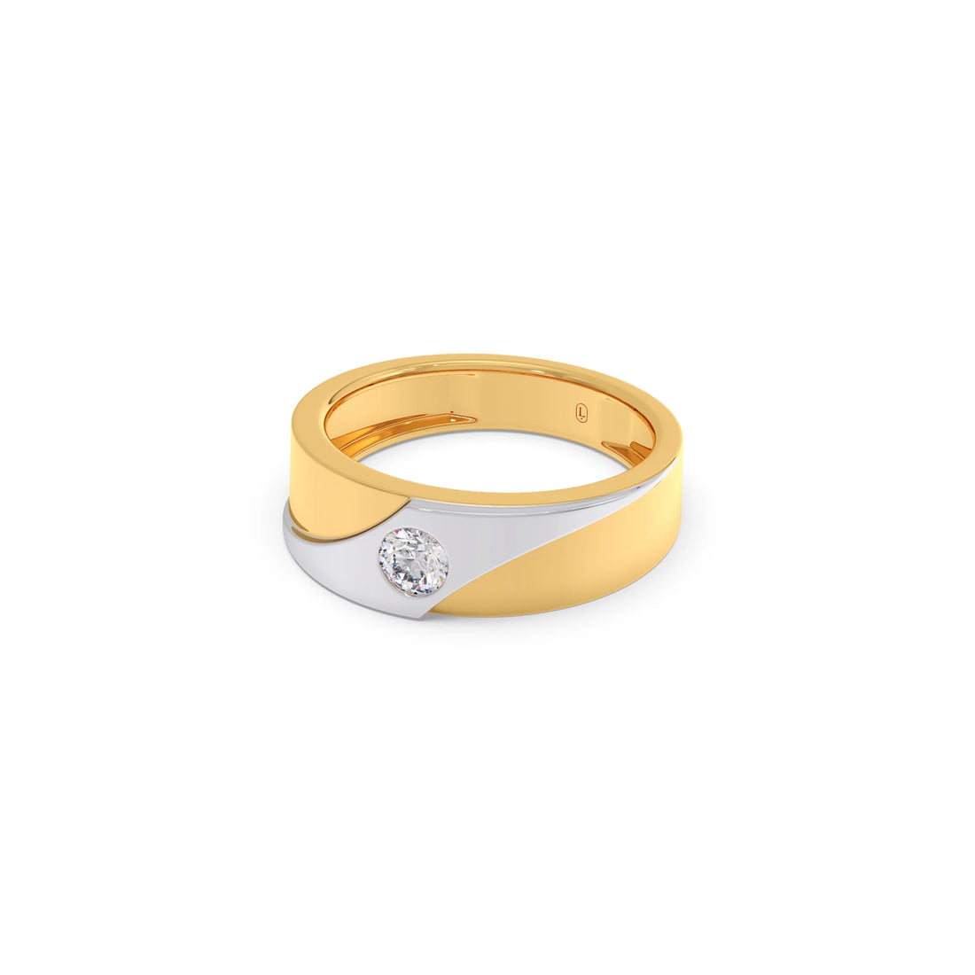 0.30ct Men’s Two-Tone Solitaire Engagement Band