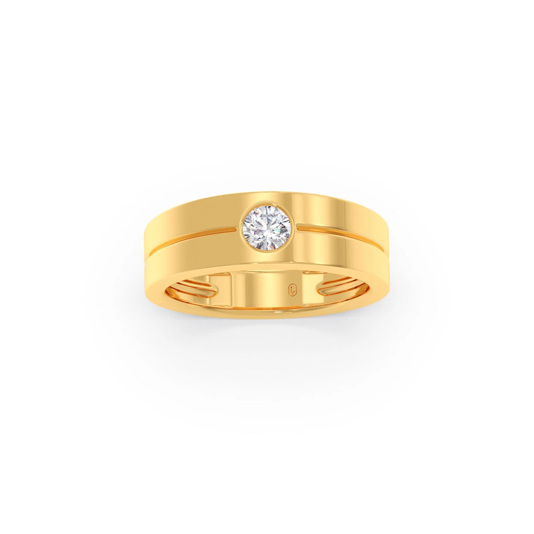 Men’s Sleek Solitaire Lab-Grown Diamond Band