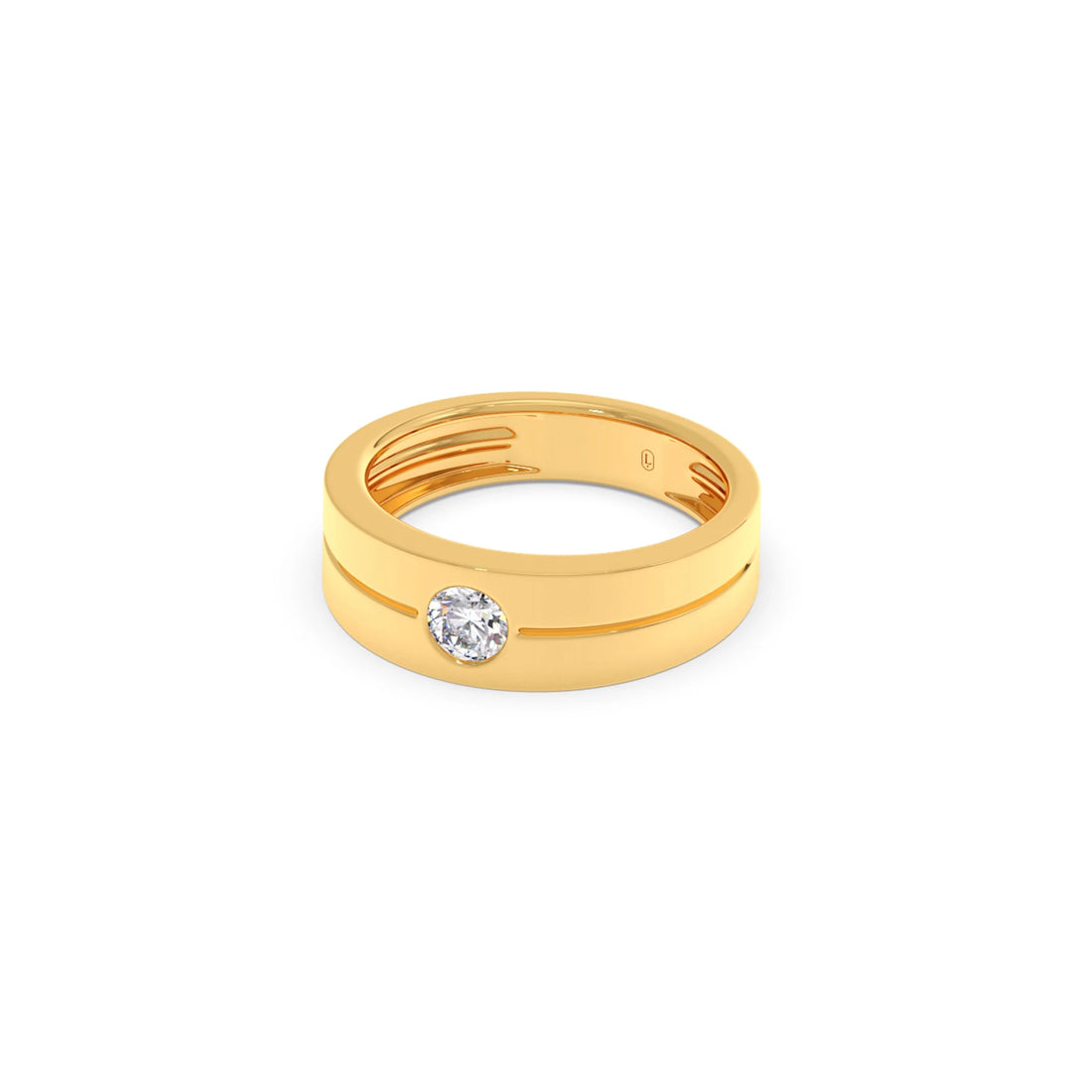 Men’s Sleek Solitaire Lab-Grown Diamond Band