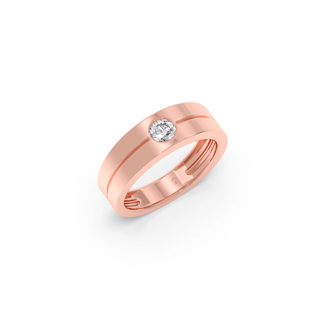 Men’s Sleek Solitaire Lab-Grown Diamond Band