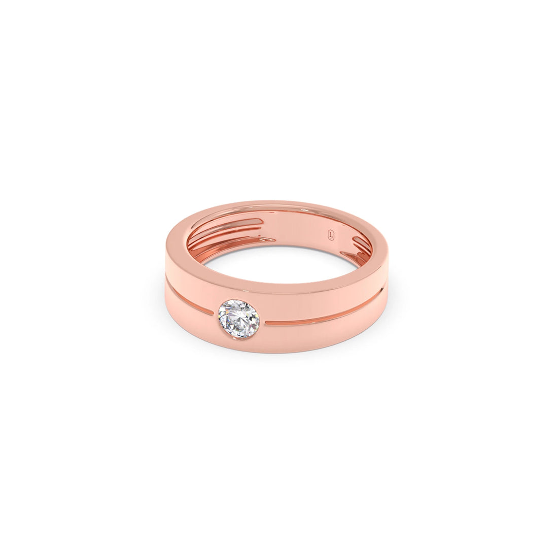Men’s Sleek Solitaire Lab-Grown Diamond Band