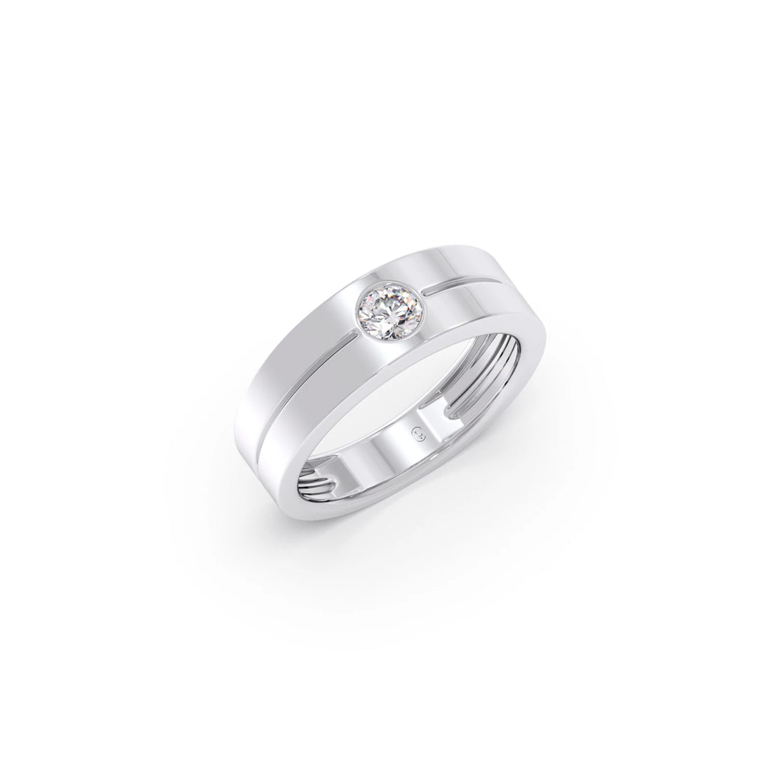 Men’s Sleek Solitaire Lab-Grown Diamond Band