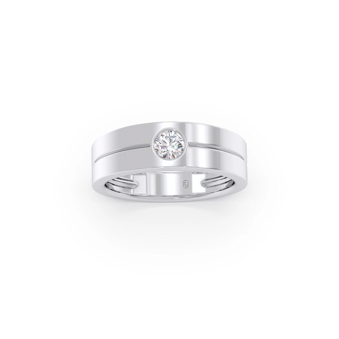 Men’s Sleek Solitaire Lab-Grown Diamond Band