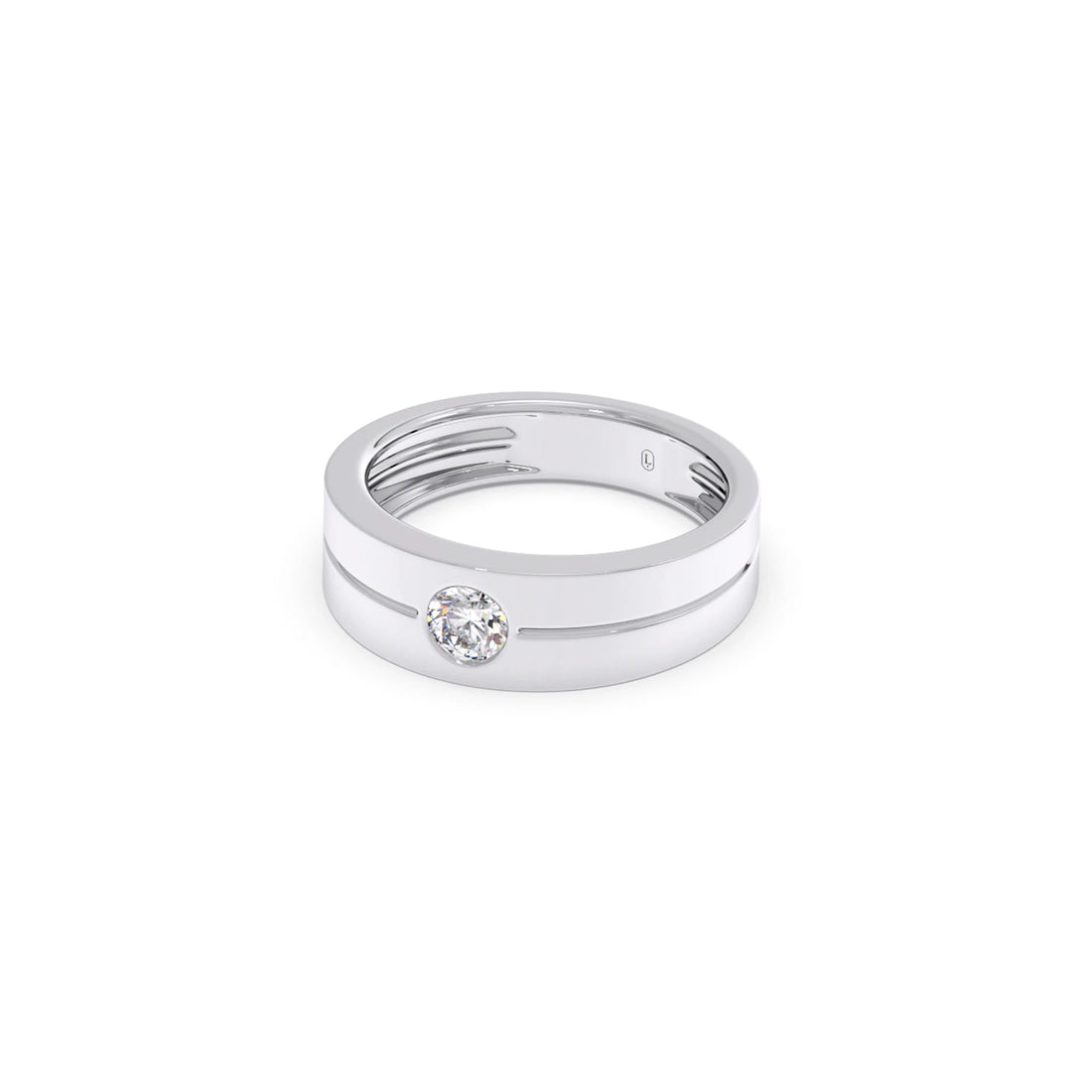 Men’s Sleek Solitaire Lab-Grown Diamond Band