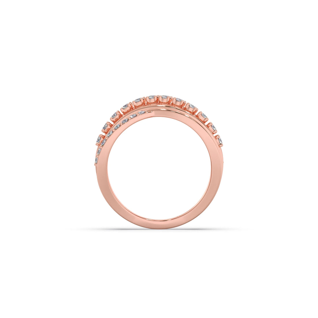Multi-Row Crossover Diamond Ring