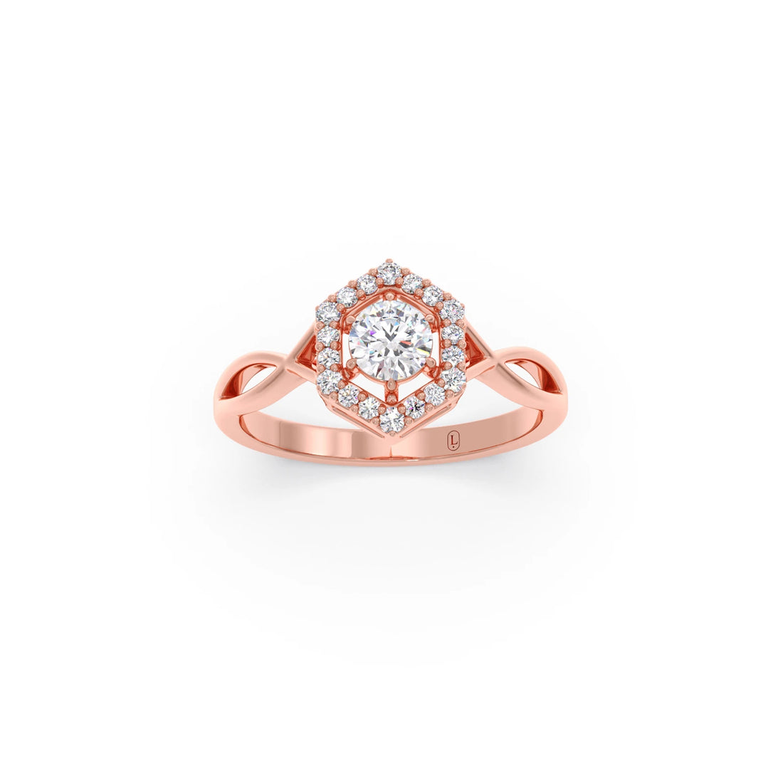 Radiant Round Halo Diamond Engagement Ring