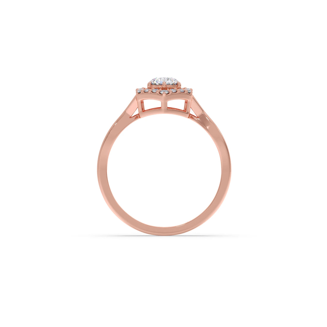 Radiant Round Halo Diamond Engagement Ring