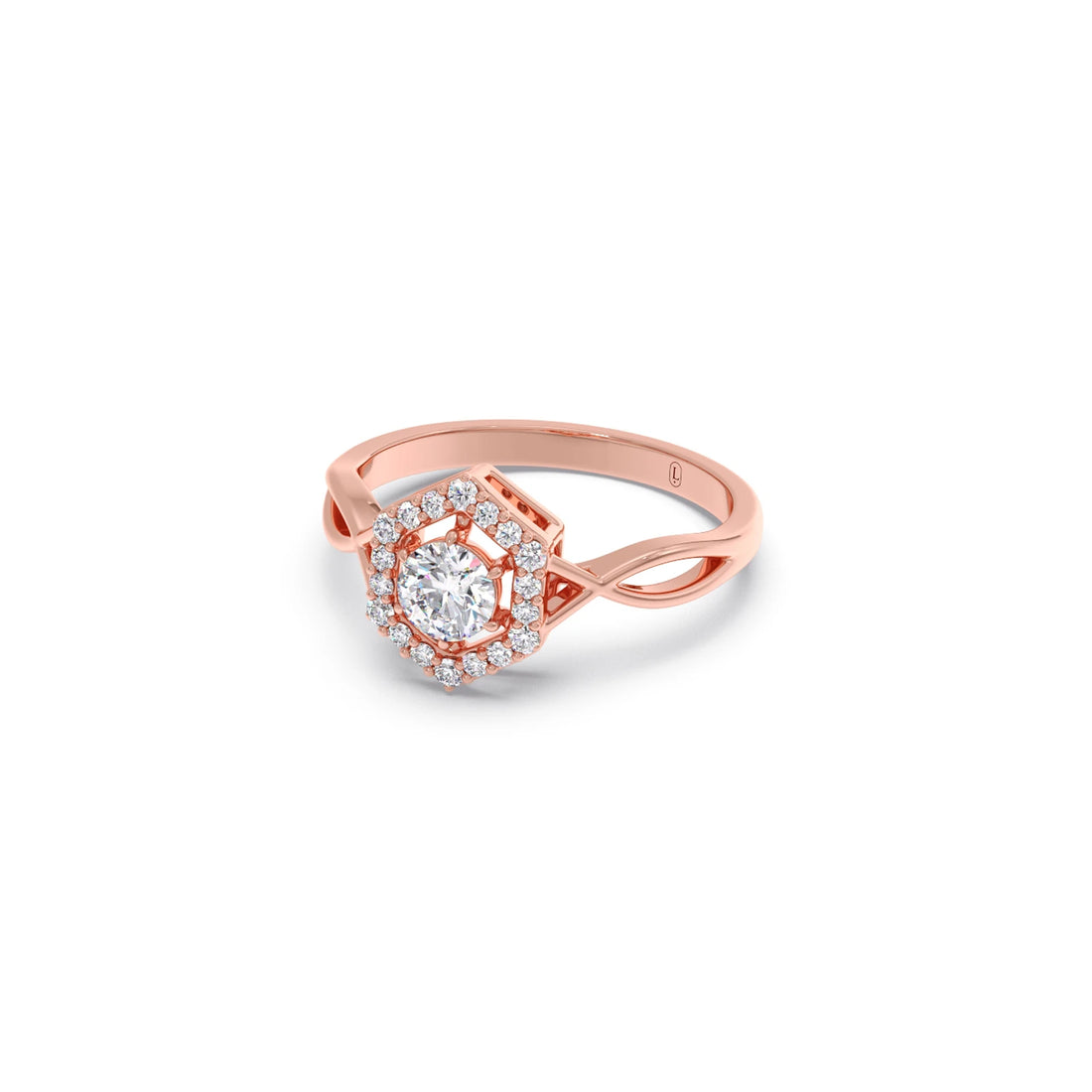 Radiant Round Halo Diamond Engagement Ring
