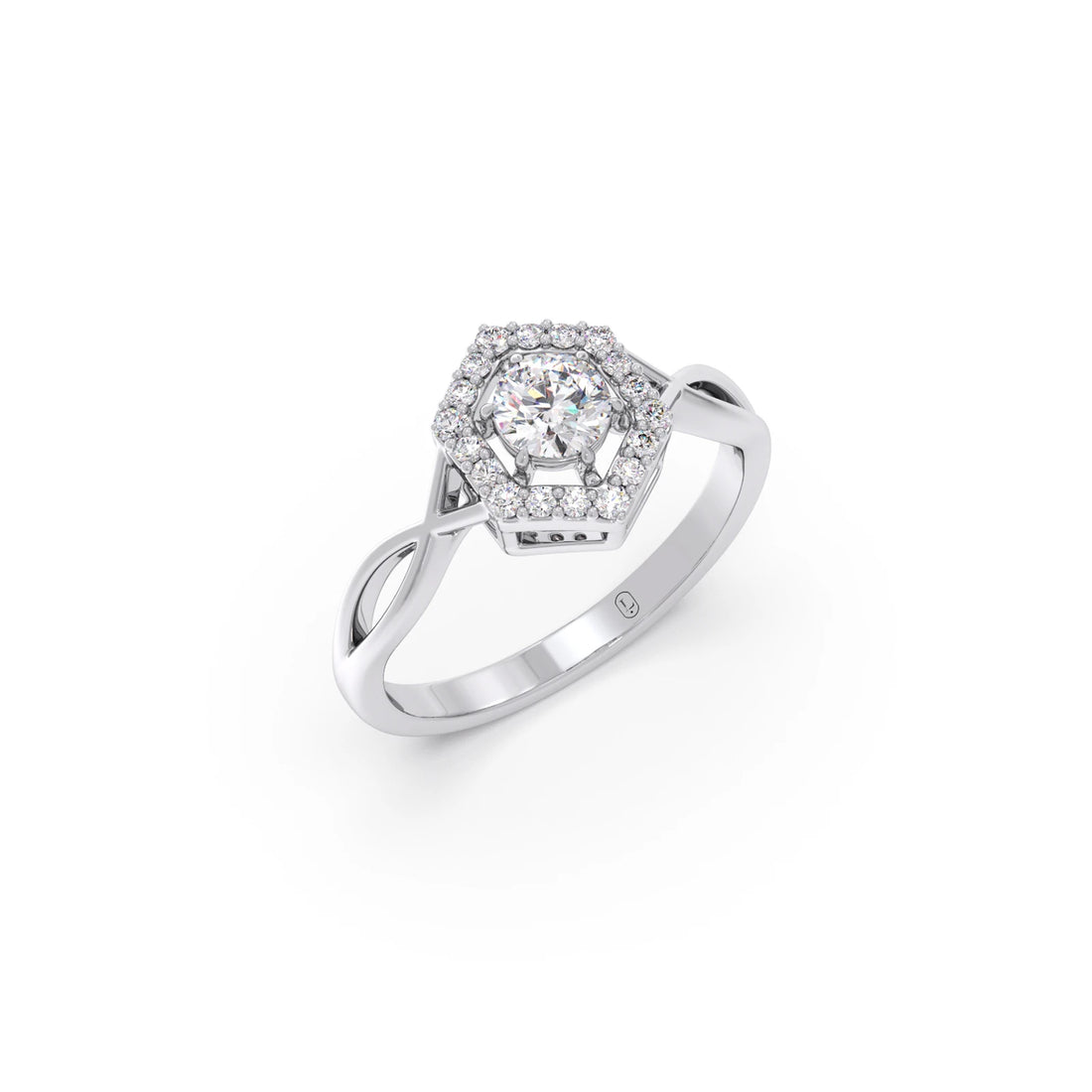 Radiant Round Halo Diamond Engagement Ring