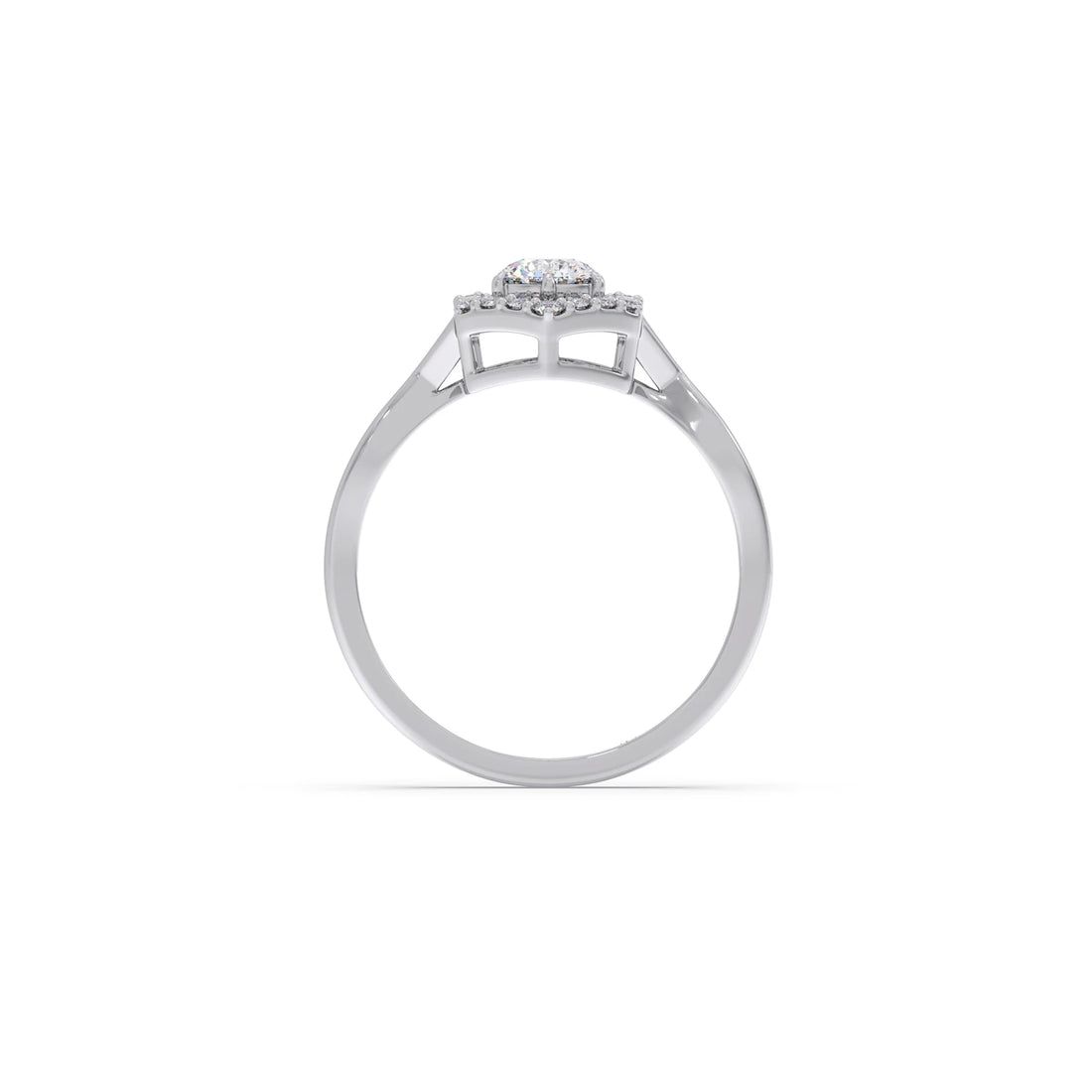 Radiant Round Halo Diamond Engagement Ring