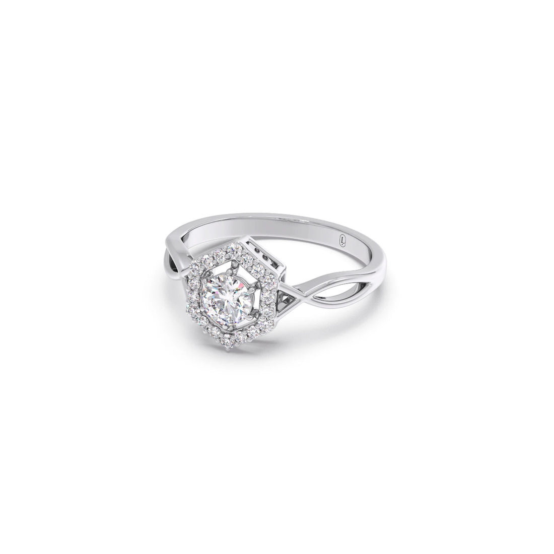 Radiant Round Halo Diamond Engagement Ring