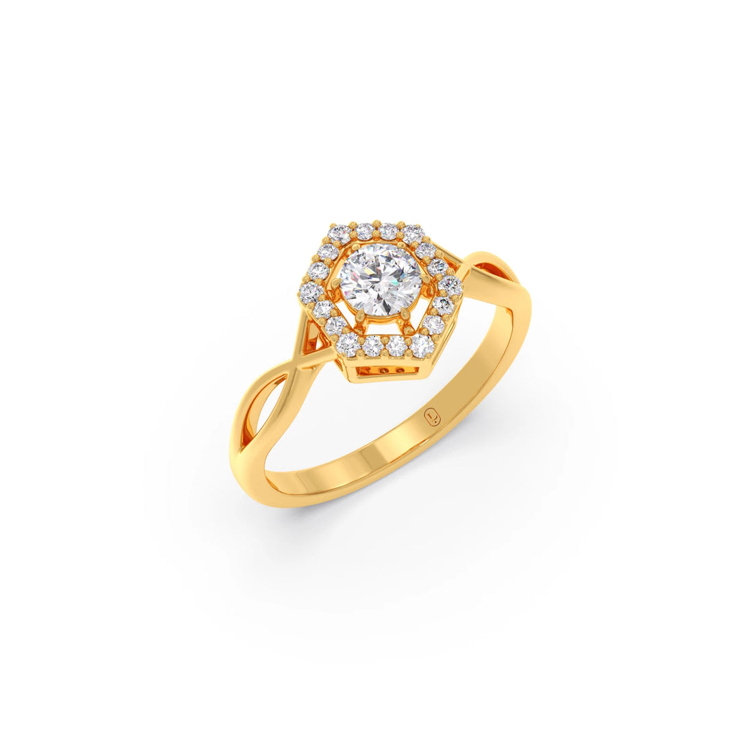 Radiant Round Halo Diamond Engagement Ring