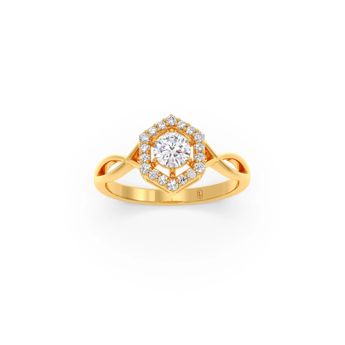 Radiant Round Halo Diamond Engagement Ring
