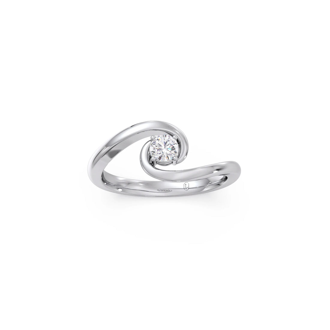 Modern Swirl Solitaire Ring