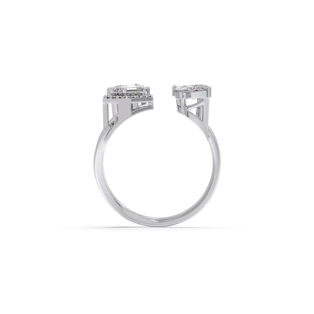 Pear & Emerald Trio Diamond Ring