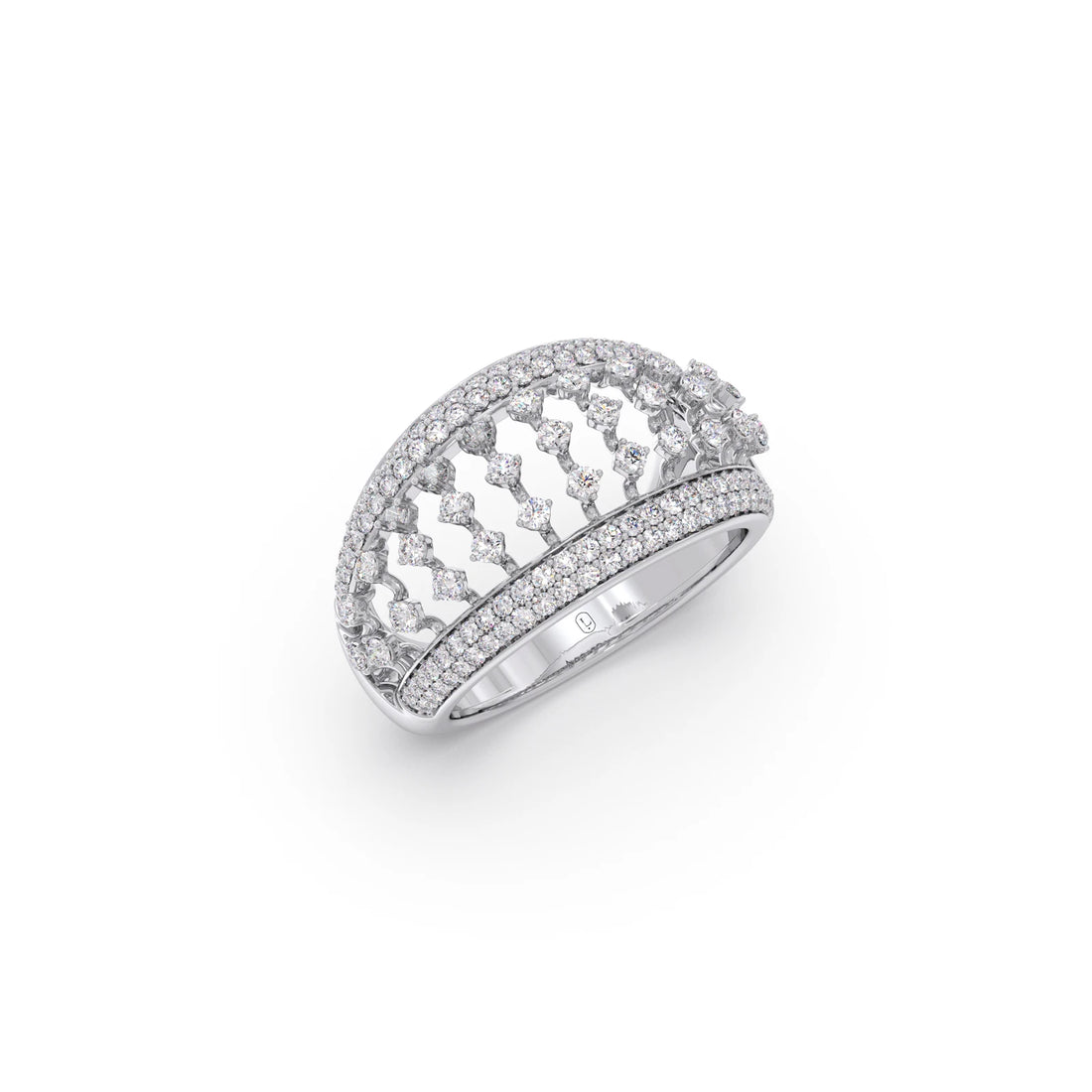 Grand Dome Multi-Row Diamond Ring