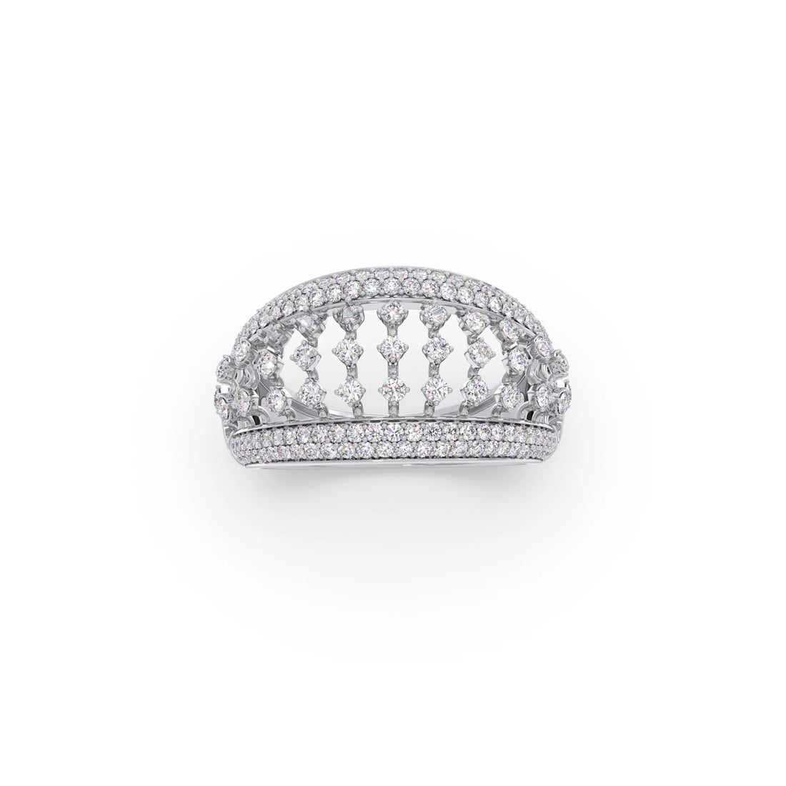 Grand Dome Multi-Row Diamond Ring